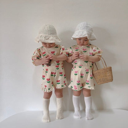 [PRE-ORDER] Tulip Frill Top Bottom Set