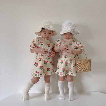 [PRE-ORDER] Tulip Frill Top Bottom Set
