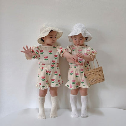 [PRE-ORDER] Tulip Frill Top Bottom Set
