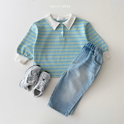 Cozy Collar T-Shirts [Yellow/M(3-4yr)]