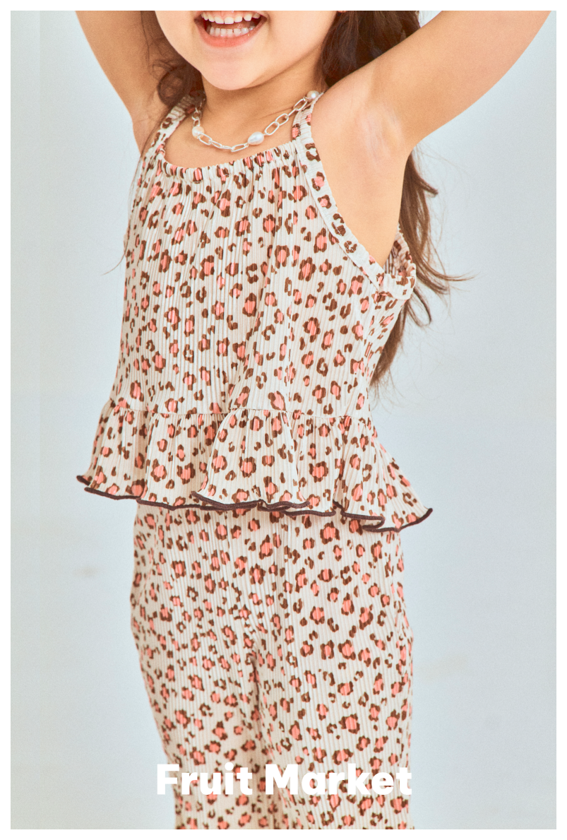 [PRE-ORDER] Leopard Pleats Top Bottom Set