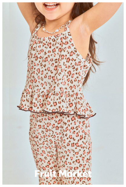 [PRE-ORDER] Leopard Pleats Top Bottom Set