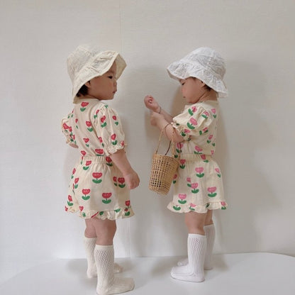 [PRE-ORDER] Tulip Frill Top Bottom Set