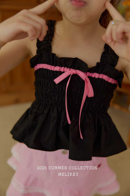 Jenny Ribbon Blouse [Black/M(3-4yr)]