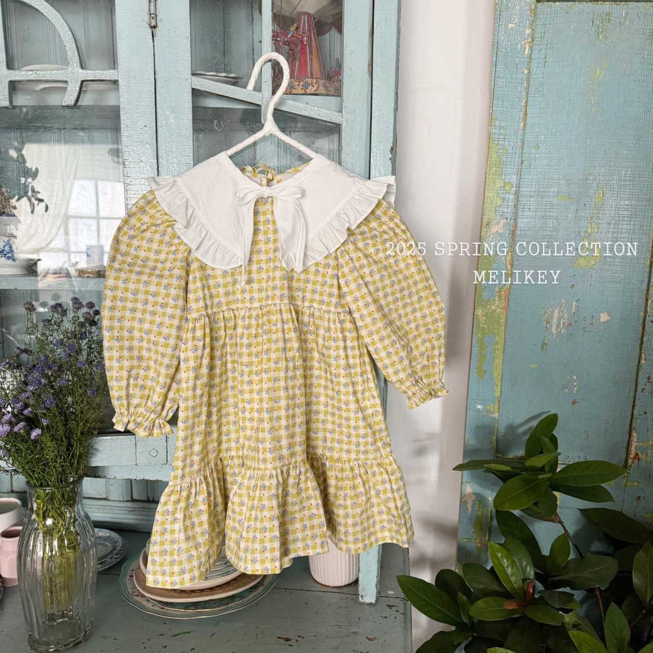 Check Floral Dress [S(2-3yr)]