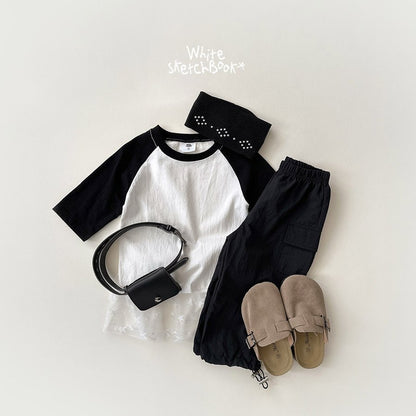[PRE-ORDER] New Color Block Raglan 3/4 Sleeve T-Shirts