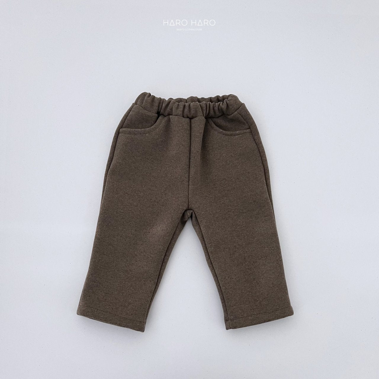 Latte Fleece-Lined Pants [Oatmeal, Navy/2XL(6-7yr)]