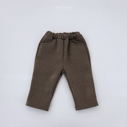 Latte Fleece-Lined Pants [Oatmeal, Navy/2XL(6-7yr)]