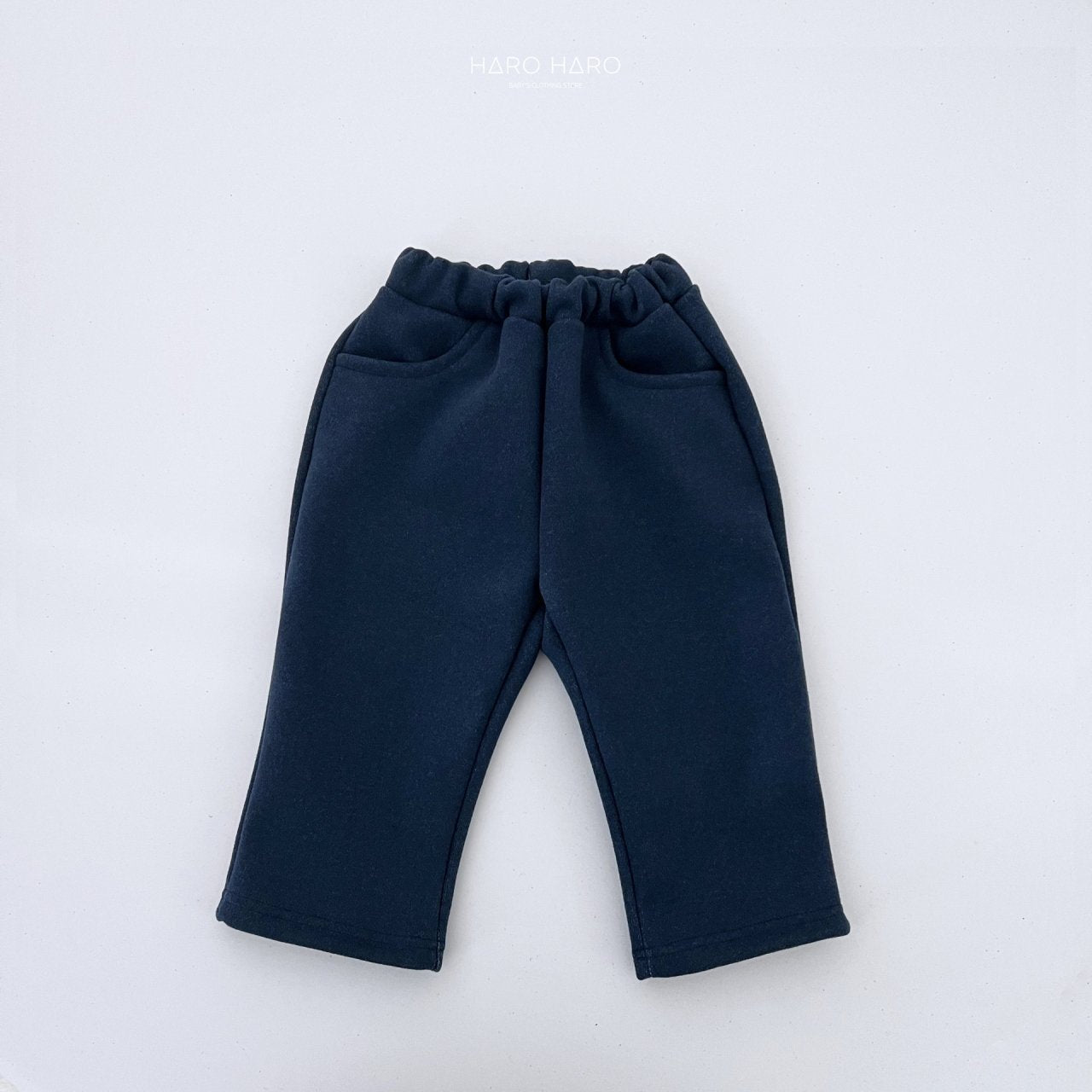 Latte Fleece-Lined Pants [Oatmeal, Navy/2XL(6-7yr)]