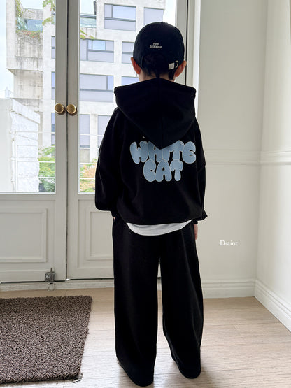 [PRE-ORDER] White Cat Hoodie Top Bottom Set