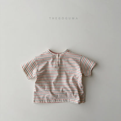 [PRE-ORDER] Miu Stripe Button T-Shirts
