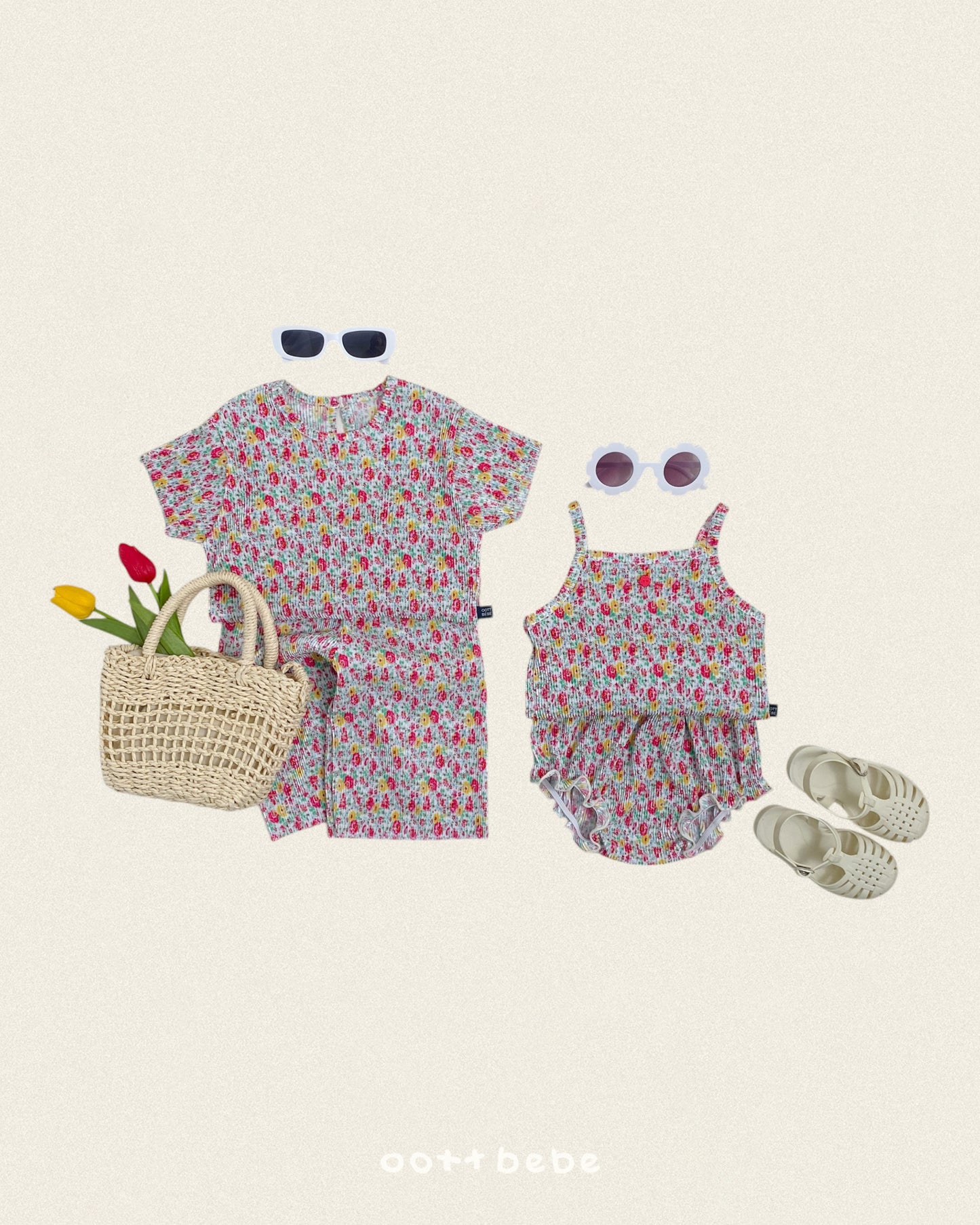 [PRE-ORDER] Flower Pleats Top Bottom Set