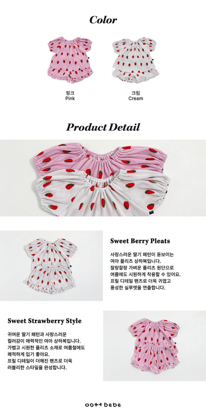 [PRE-ORDER] Sweet Berry Pleats Top Bottom Set