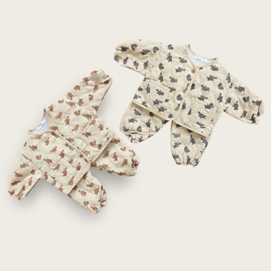 [PRE-ORDER] Puppy Quilted Jacket Bottom Set