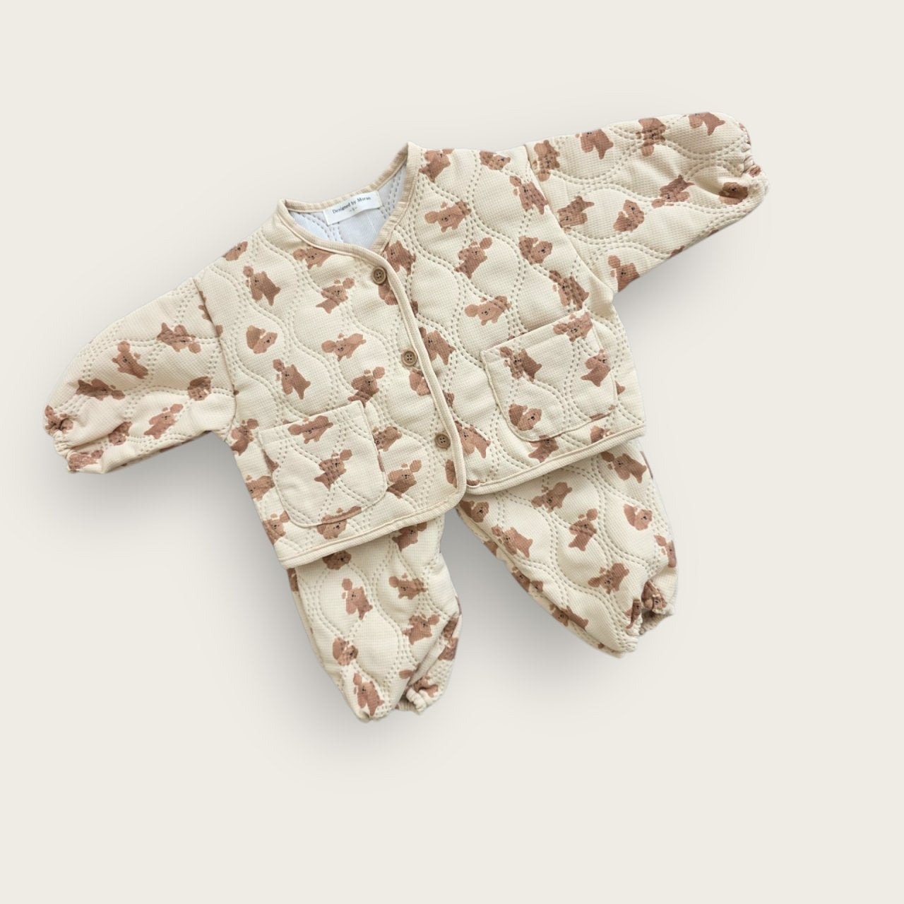 [PRE-ORDER] Puppy Quilted Jacket Bottom Set