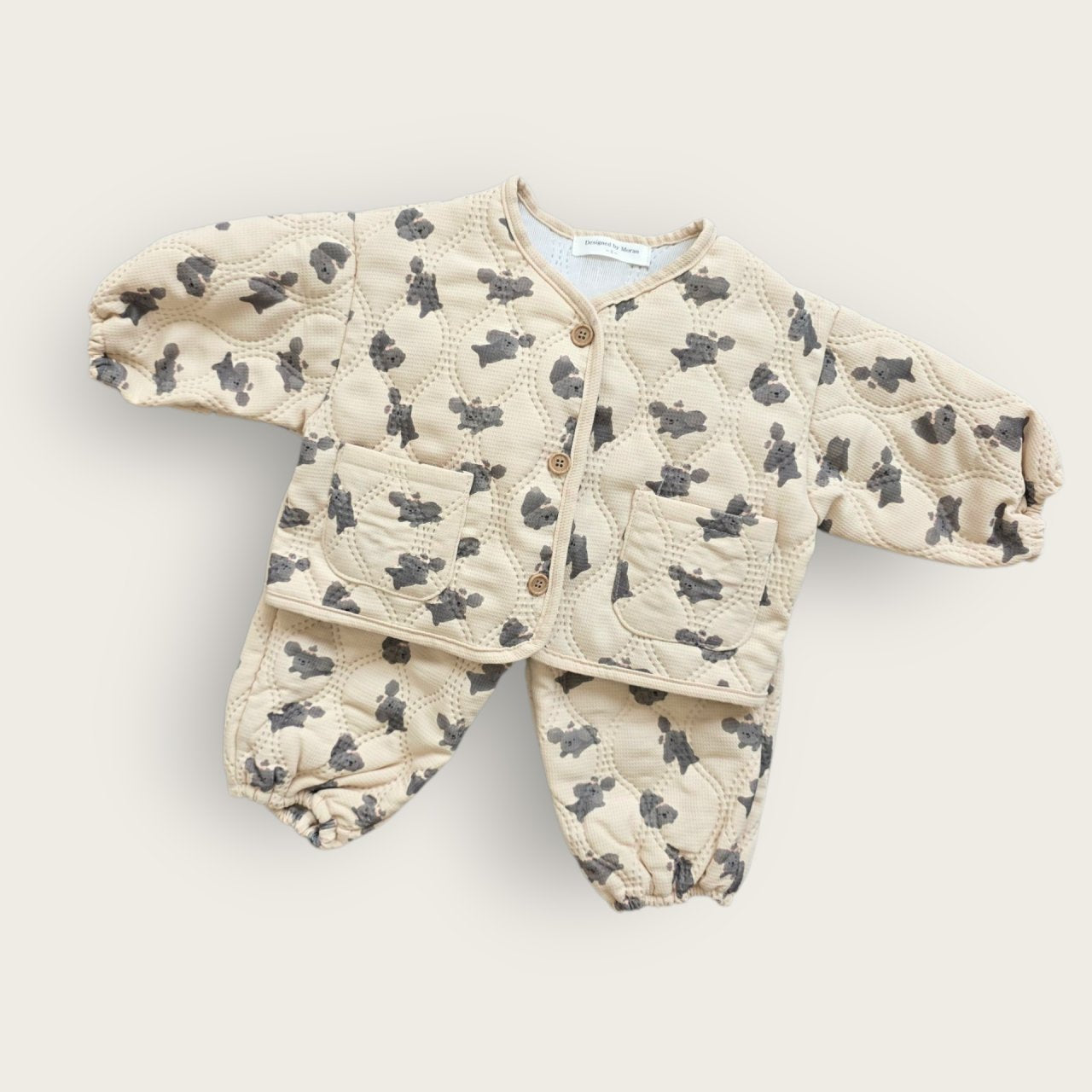 [PRE-ORDER] Puppy Quilted Jacket Bottom Set