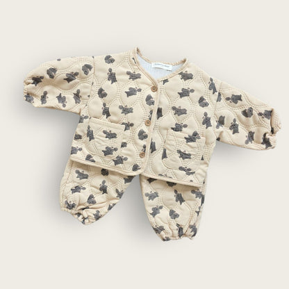 [PRE-ORDER] Puppy Quilted Jacket Bottom Set