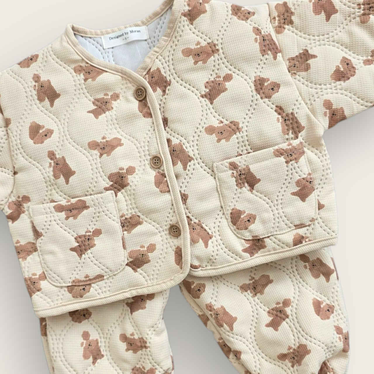 [PRE-ORDER] Puppy Quilted Jacket Bottom Set