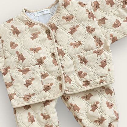 [PRE-ORDER] Puppy Quilted Jacket Bottom Set
