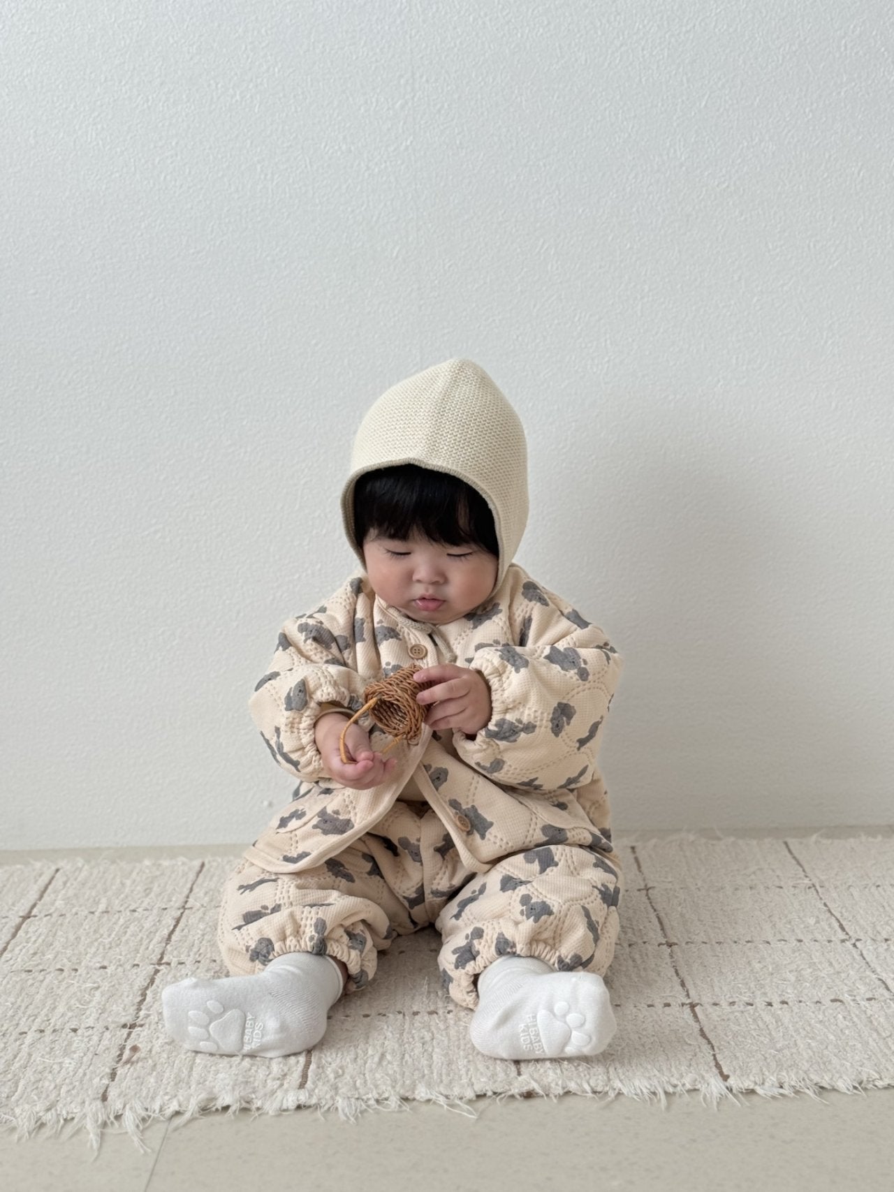 [PRE-ORDER] Puppy Quilted Jacket Bottom Set