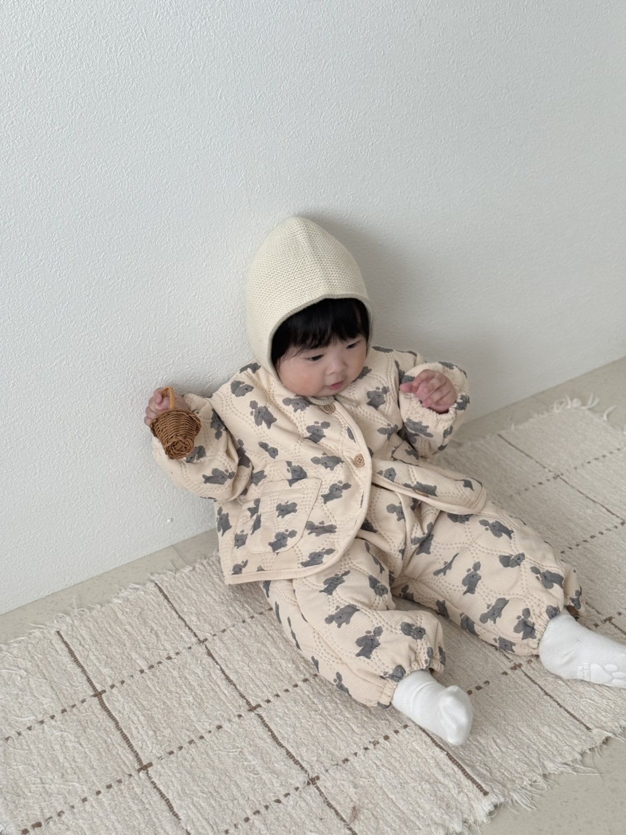 [PRE-ORDER] Puppy Quilted Jacket Bottom Set