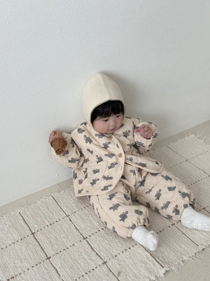 [PRE-ORDER] Puppy Quilted Jacket Bottom Set