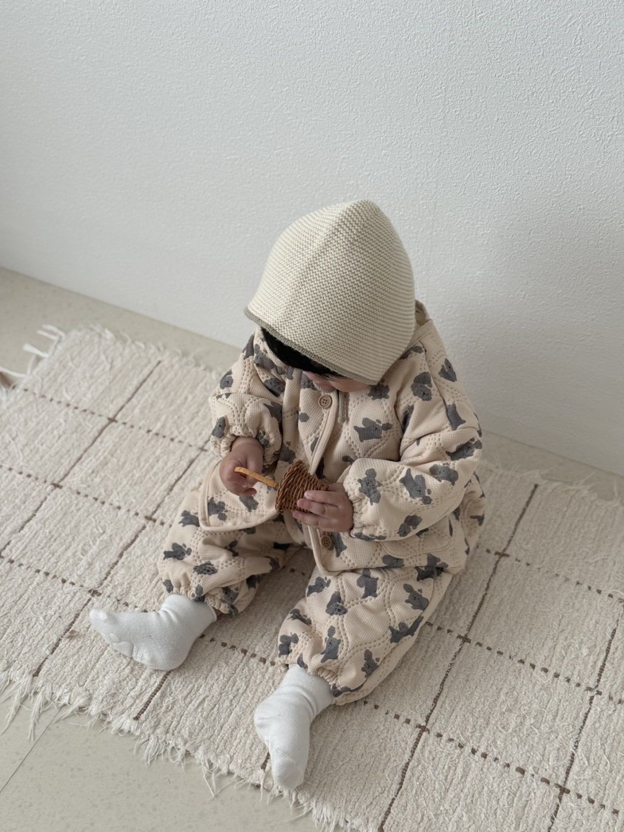 [PRE-ORDER] Puppy Quilted Jacket Bottom Set