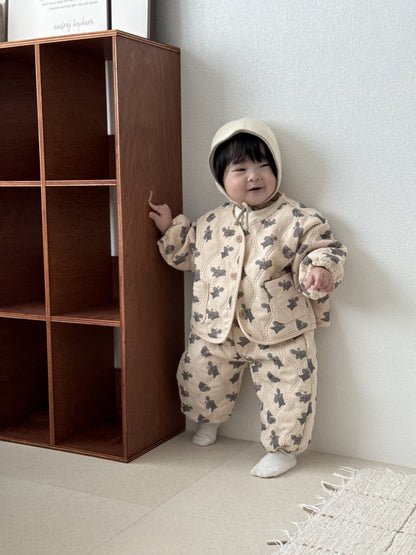 [PRE-ORDER] Puppy Quilted Jacket Bottom Set