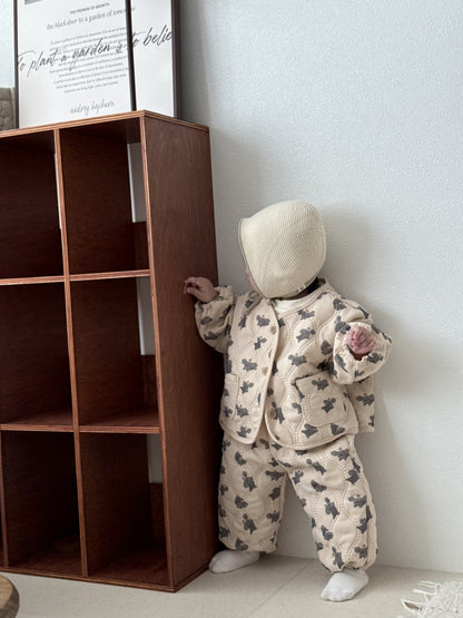 [PRE-ORDER] Puppy Quilted Jacket Bottom Set