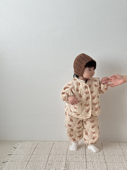 [PRE-ORDER] Puppy Quilted Jacket Bottom Set