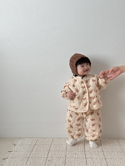 [PRE-ORDER] Puppy Quilted Jacket Bottom Set