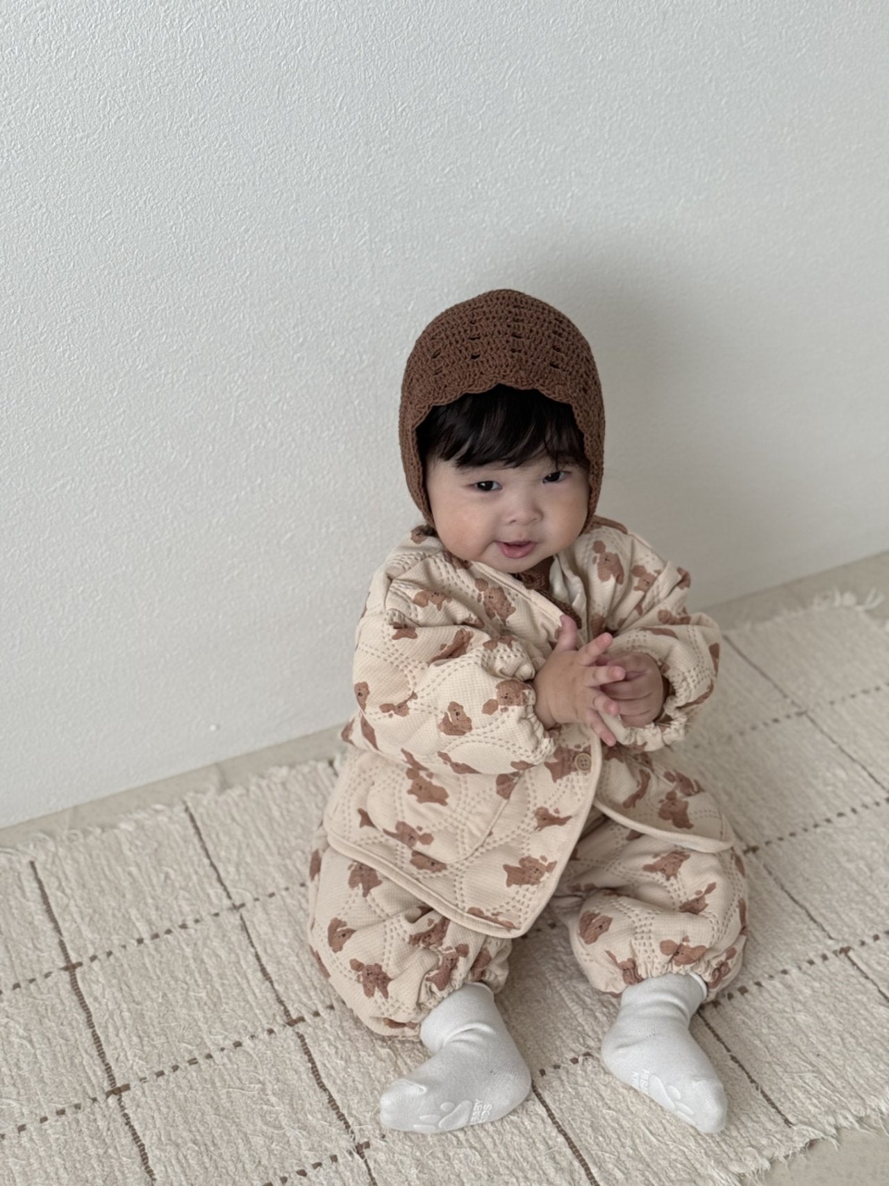 [PRE-ORDER] Puppy Quilted Jacket Bottom Set