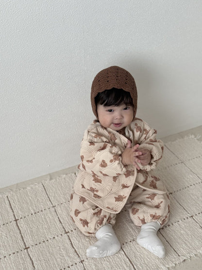 [PRE-ORDER] Puppy Quilted Jacket Bottom Set