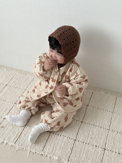 [PRE-ORDER] Puppy Quilted Jacket Bottom Set