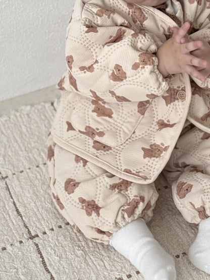 [PRE-ORDER] Puppy Quilted Jacket Bottom Set