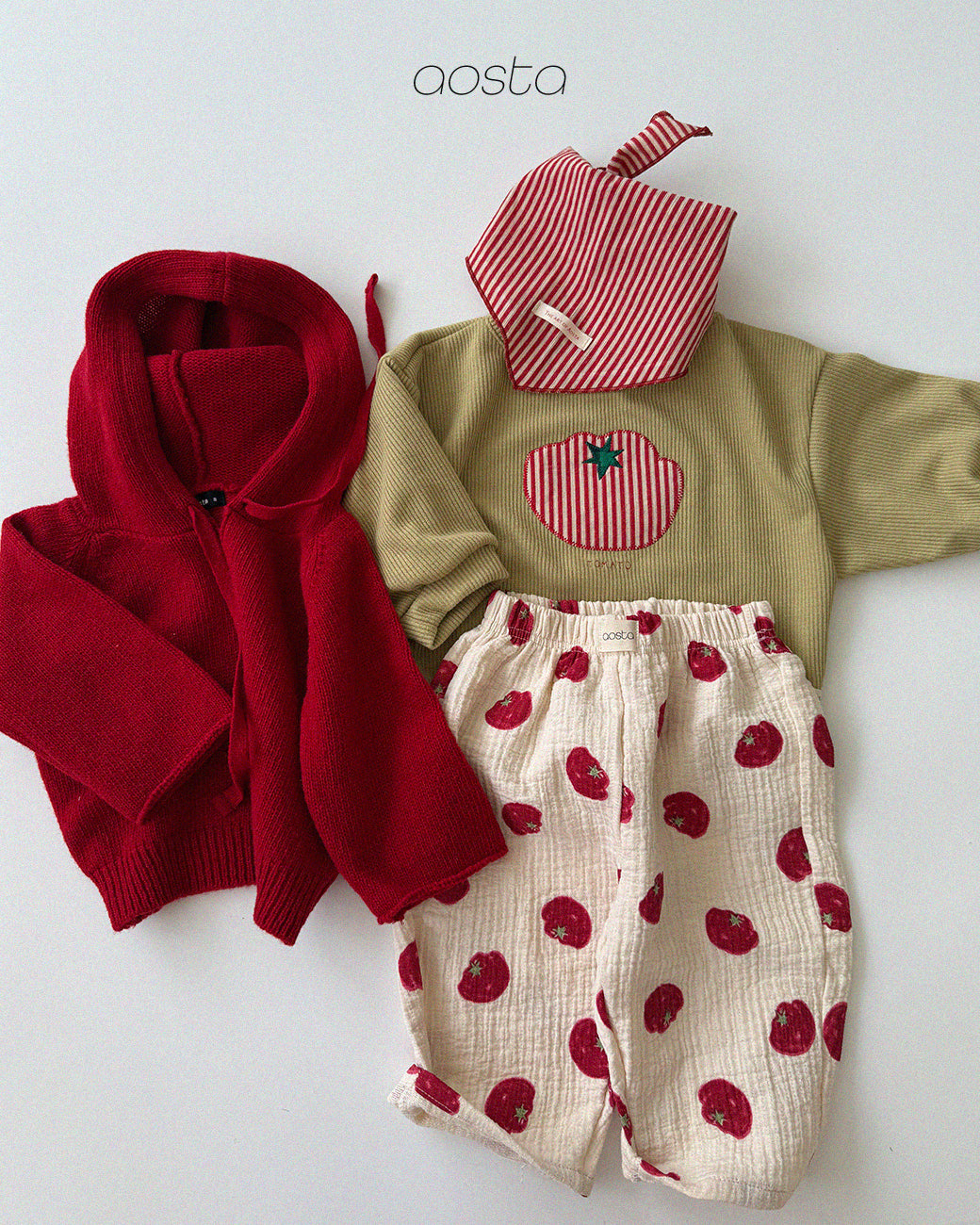 Cookie Sweater Hoodie Top [Red/L(3-5yr)]