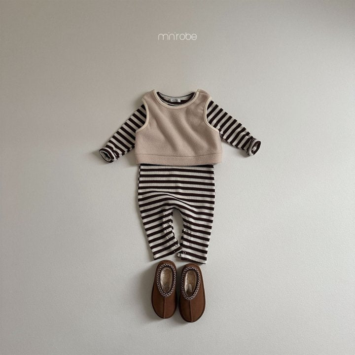 Bbo Bbo Stripe Body Suit [Brown/M(18-24m)]