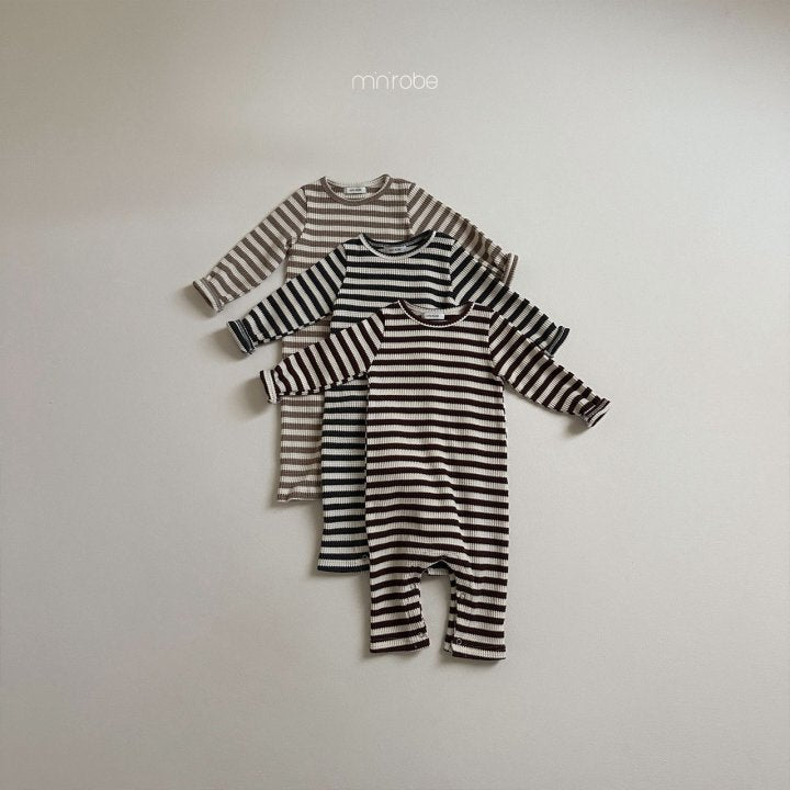 Bbo Bbo Stripe Body Suit [Brown/M(18-24m)]