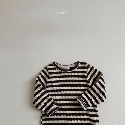 Bbo Bbo Stripe Body Suit [Brown/M(18-24m)]