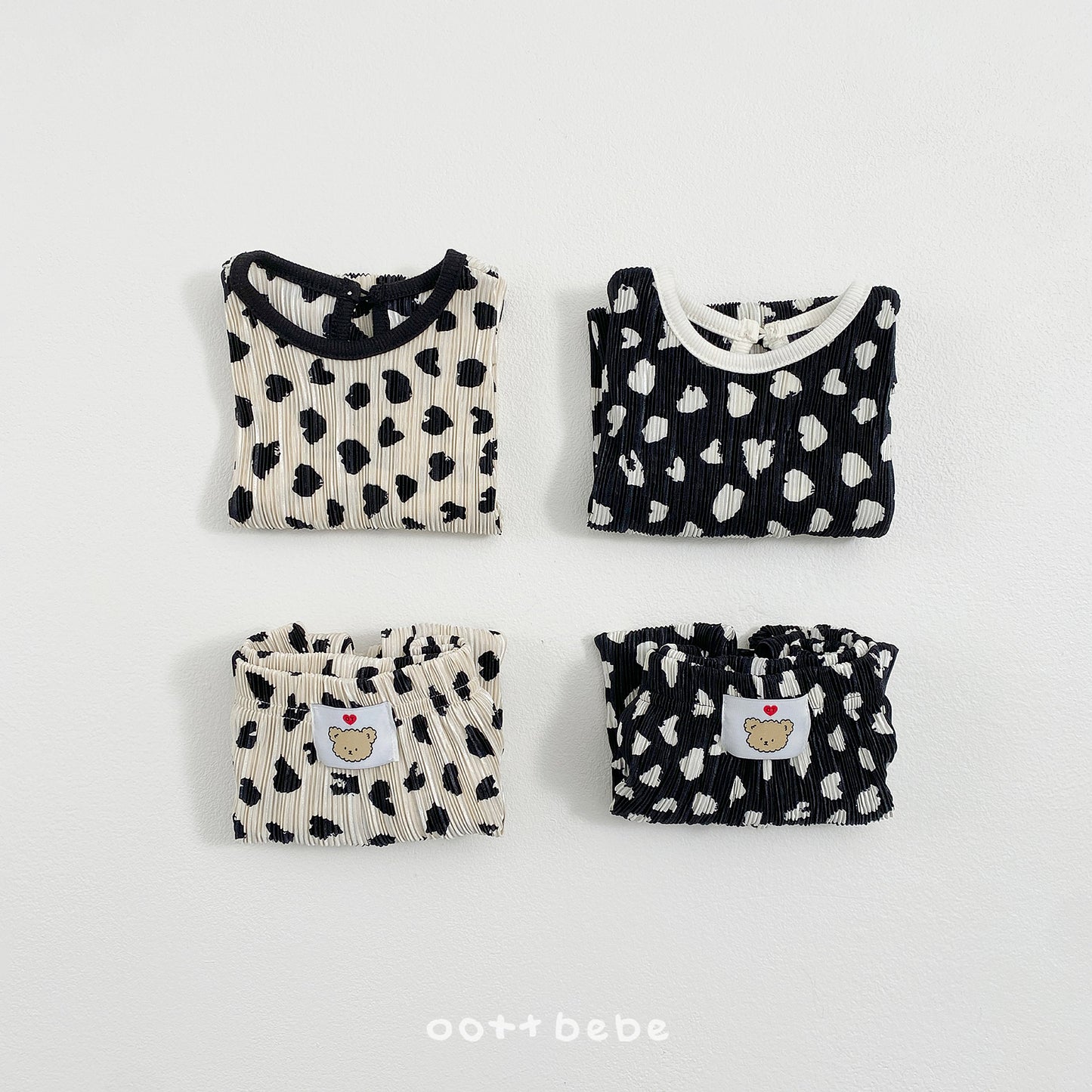 [PRE-ORDER] Petite Leopard Pleats Top Bottom Set