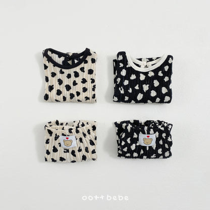 [PRE-ORDER] Petite Leopard Pleats Top Bottom Set