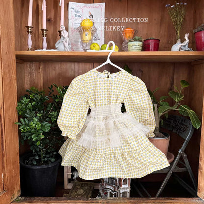 Check Floral Dress [S(2-3yr)]
