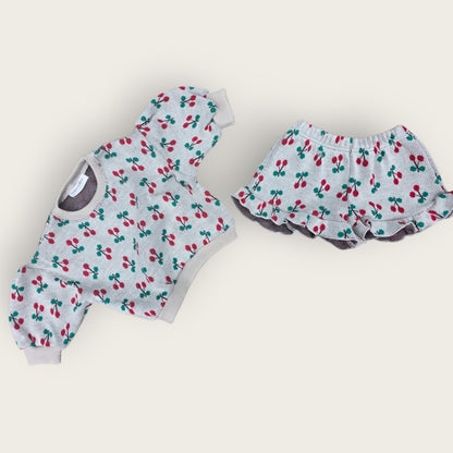 [PRE-ORDER] Cherry Frill Top Bottom Set