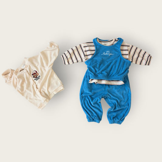 Love You Vest Bottom Set [Blue/L(3-4yr)]