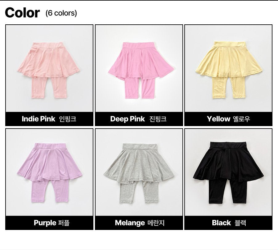 Skirt 3/4 Leggings [Melange Grey,Black/L(4-5yr)]