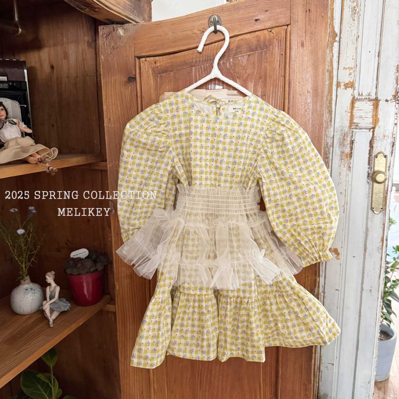 Check Floral Dress [S(2-3yr)]