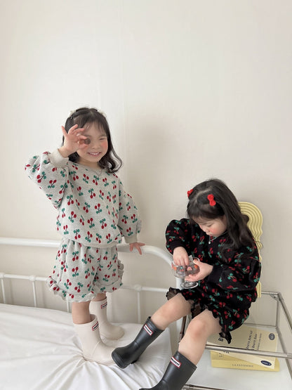 [PRE-ORDER] Cherry Frill Top Bottom Set