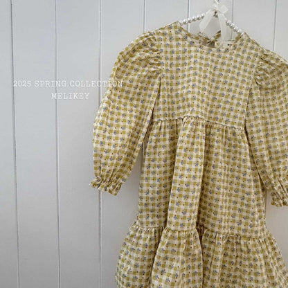 Check Floral Dress [S(2-3yr)]