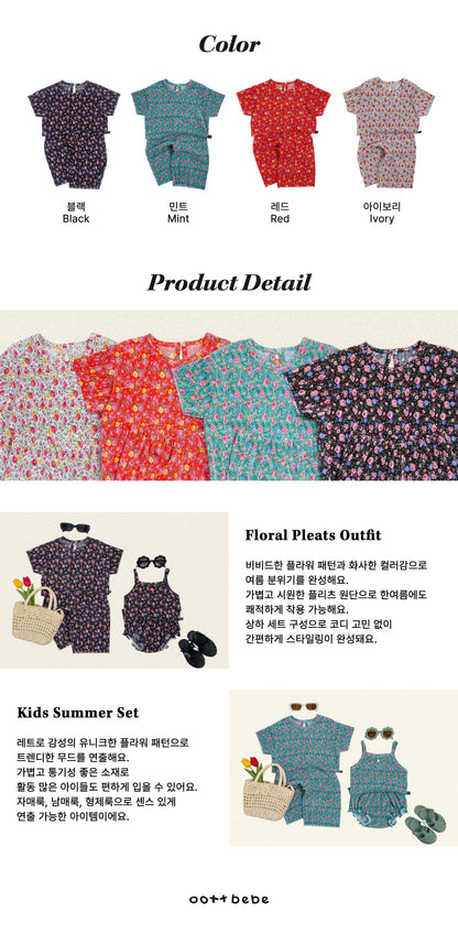 [PRE-ORDER] Flower Pleats Top Bottom Set