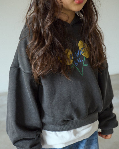 [PRE-ORDER] Yellow Floral Crop Hoodie Sweatshirts